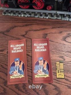 VTG Jim Bean Train Decanter Train Set Empty 7 Cars withtracks & Water Tower