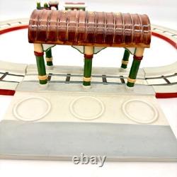 Villeroy & Boch Toy's Village Christmas Train Station Track Set Santa Porcelain