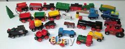 Vintage BRIO Train Set 150+ pc LOT Toy Wooden Track Engines Sweden 20+ Lbs MINT