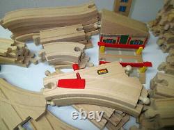 Vintage BRIO Train Set 150+ pc LOT Toy Wooden Track Engines Sweden 20+ Lbs MINT