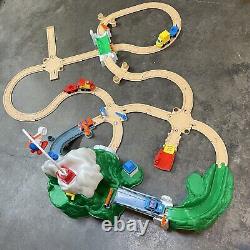 Vintage FISHER PRICE FLIP TRACK LOT Mountain Airport Rail & Road Train Track Set