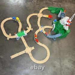 Vintage FISHER PRICE FLIP TRACK LOT Mountain Airport Rail & Road Train Track Set