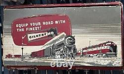 Vintage Gilbert HO train set with steam engine, 3 cars, and track. DC. #HO-320