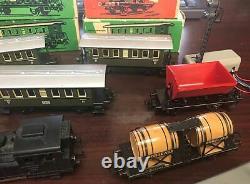 Vintage Marklin H. O. Train Set 3029 Locomotive, Track, Box Cars MORE