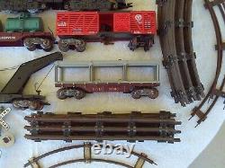 Vintage Marx Train Set Track Lot Locomotive Rock Island Rail Road Car Engine O