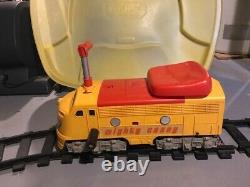 Vintage Remco Mighty Casey Ride-On Train Set with Engine, Tracks and Cars 1970