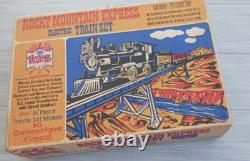 Vintage SEARS ROCKY MOUNTAIN EXPRESS Toy Train Set Loco, Cars, Track, Trans. NOS