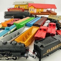 Vintage TYCO HO Train Set Engines, Cars, Track, Buildings, Power Packs