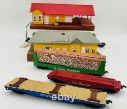 Vintage TYCO HO Train Set Engines, Cars, Track, Buildings, Power Packs