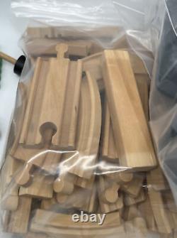 Vintage ToysR Us Wooden Train Track Set Accessories Large Lot Over 100 Pieces