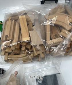 Vintage ToysR Us Wooden Train Track Set Accessories Large Lot Over 100 Pieces