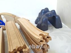 Wooden Train Railway Set 140+ Pieces Brio-Compatible Track & Trains (s2)