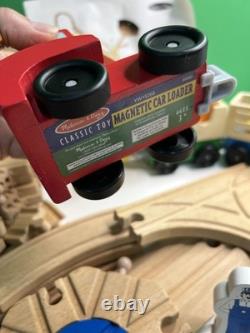 Wooden Train Railway Set 140+pcs Brio Compatible Track & Trains Melissa & Doug