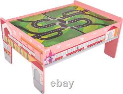 Wooden Train Set 75-Piece Play Set with Tracks, Vehicles, Buildings, Character