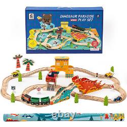 Wooden Train Set Track with Bridge Ramp Magnetic(4 pcs an order)