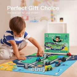 Wooden Train Set Wooden Train Track Set with Mat, city series(10PCS an order)