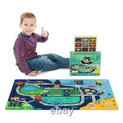 Wooden Train Set Wooden Train Track Set with Mat & city series YOOY