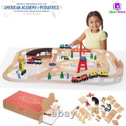 Wooden Train Set for Kids 130 Piece Railway Track Set, Ideal for Ages 3+ Years