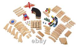 Wooden Train Set for Kids 130 Piece Railway Track Set, Ideal for Ages 3+ Years