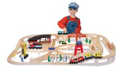 Wooden Train Set for Kids 130 Piece Railway Track Set, Ideal for Ages 3+ Years