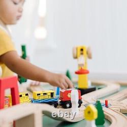 Wooden Train Set for Kids 130 Piece Railway Track Set, Ideal for Ages 3+ Years