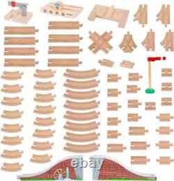 Wooden Train Track Lot Railway Set Thomas The Train Brio Accessories 68-Piece