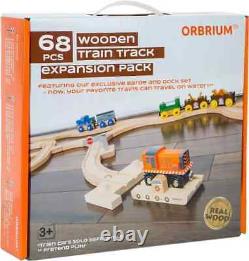 Wooden Train Track Lot Railway Set Thomas The Train Brio Accessories 68-Piece