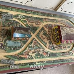 Woodhaven Tin Litho Electronic Twin Train Set Track Depot Base Only W Box 1940s