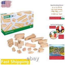World 50pc Wooden Train Track Set Safe & Sustainable Railway Expansion
