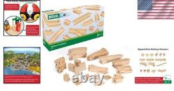 World 50pc Wooden Train Track Set Safe & Sustainable Railway Expansion