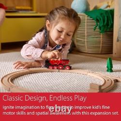 World 50pc Wooden Train Track Set Safe & Sustainable Railway Expansion