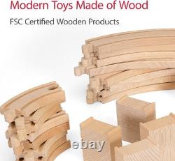 World 50pc Wooden Train Track Set Safe & Sustainable Railway Expansion