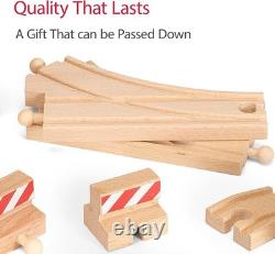 World 50pc Wooden Train Track Set Safe & Sustainable Railway Expansion