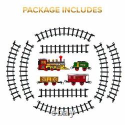 12pc Christmas Train Set Piste Deluxe Musical Son Light Around Tree Décoration