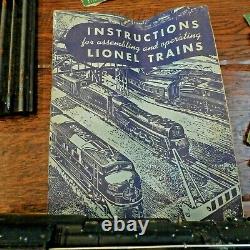 1950 Vintage Lionel Train Set Beaucoup De Pistes 6 Voitures Avec 1949 Manuel Etc