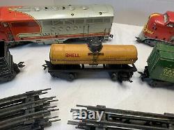 1950 Vintage Marx Santa Fe Diesel Locomotive O-gauge Ensemble De Train Avec Track Nice