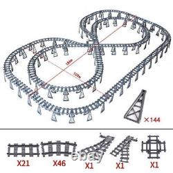 60 Ensembles - Piste Droite Courbée Croisement pour Jouets de Blocs de Construction de Train Lego