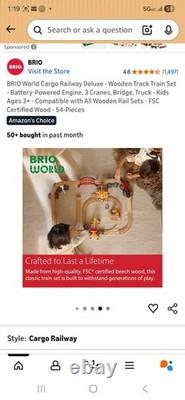 BRIO Monde Cargo Chemin de Fer Deluxe Ensemble de Trains en Bois avec Locomotive à Piles