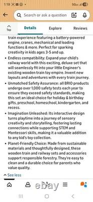 BRIO Monde Cargo Chemin de Fer Deluxe Ensemble de Trains en Bois avec Locomotive à Piles