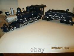 Bachmann G Scale Royal Blue Train Set 90016 Loco/tender/2 Voitures Complètes