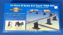 Bachmann N Scale Gauge Train Layout E-z Track Lot Of 57+ Pieces & 44871 Pier Set