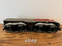 Bateaux, moteurs et rails de train Marx vintage dans la boîte de train Marx Set 44100 (non testé)