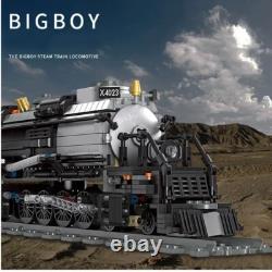 Blocs de construction de train classique Locomotive à vapeur Big Boy avec ensemble de voies ferrées