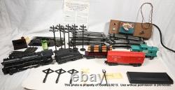 ENSEMBLE DE TRAIN ÉLECTRIQUE VINTAGE LOUIS MARX Locomotive, Piste, Transformateur + NON TESTÉ