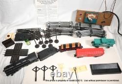 ENSEMBLE DE TRAIN ÉLECTRIQUE VINTAGE LOUIS MARX Locomotive, Piste, Transformateur + NON TESTÉ