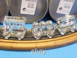 ENSEMBLE DE TRAIN SWAROVSKI 6 PIÈCES ET SUPPORT DE PISTE PERSONNALISÉ S657 Complet