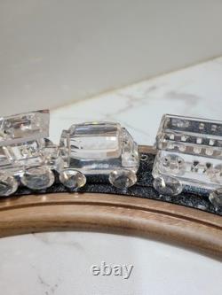 ENSEMBLE DE TRAIN SWAROVSKI EN 6 PIÈCES AVEC SUPPORT DE PISTE PERSONNALISÉ LIRE LA DESCRIPTION