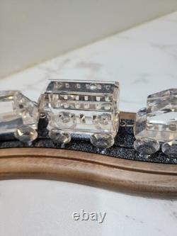 ENSEMBLE DE TRAIN SWAROVSKI EN 6 PIÈCES AVEC SUPPORT DE PISTE PERSONNALISÉ LIRE LA DESCRIPTION