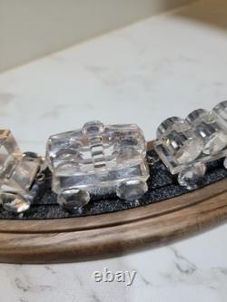 ENSEMBLE DE TRAIN SWAROVSKI EN 6 PIÈCES AVEC SUPPORT DE PISTE PERSONNALISÉ LIRE LA DESCRIPTION