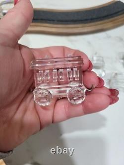 ENSEMBLE DE TRAIN SWAROVSKI EN 6 PIÈCES AVEC SUPPORT DE PISTE PERSONNALISÉ LIRE LA DESCRIPTION